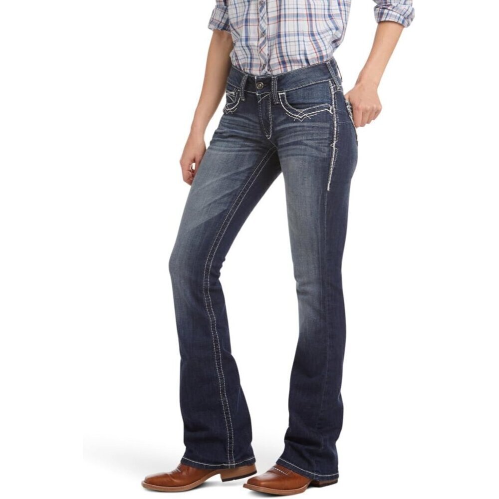 Women’s Bootcut Jeans Stretch Cotton Mid Rise Flattering Comfortable